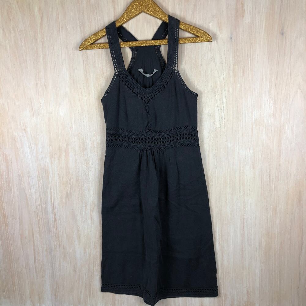Athleta Asphalt Crochet Knit Knee Length Racerback Casual Summer Dress Small